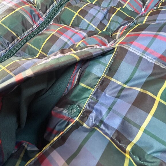 Lands' End Womens Plaid Quilted Down Zippered Mock Neck Puffer Vest Medium 10-12 - Picture 10 of 10